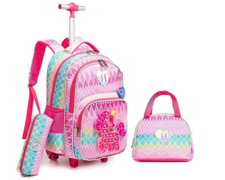 Travel Router Accessories - School Rolling Backpack Set for Boys