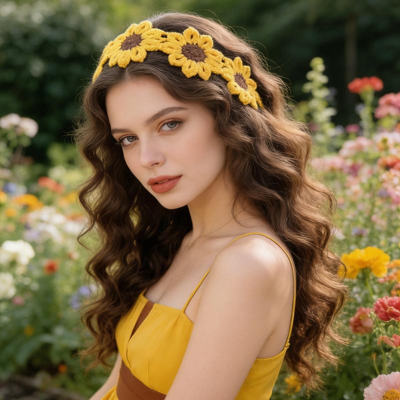 Travel Accessories Hawaii - 【IIOO】Knitted Flower Headband Colorful Beach Hawaii