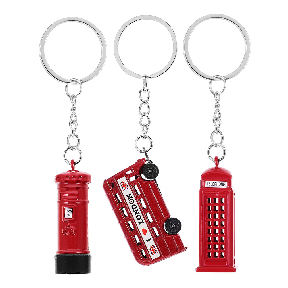3Pcs London Keychain Set Briti - Travel Accessories London ulasan dan harga