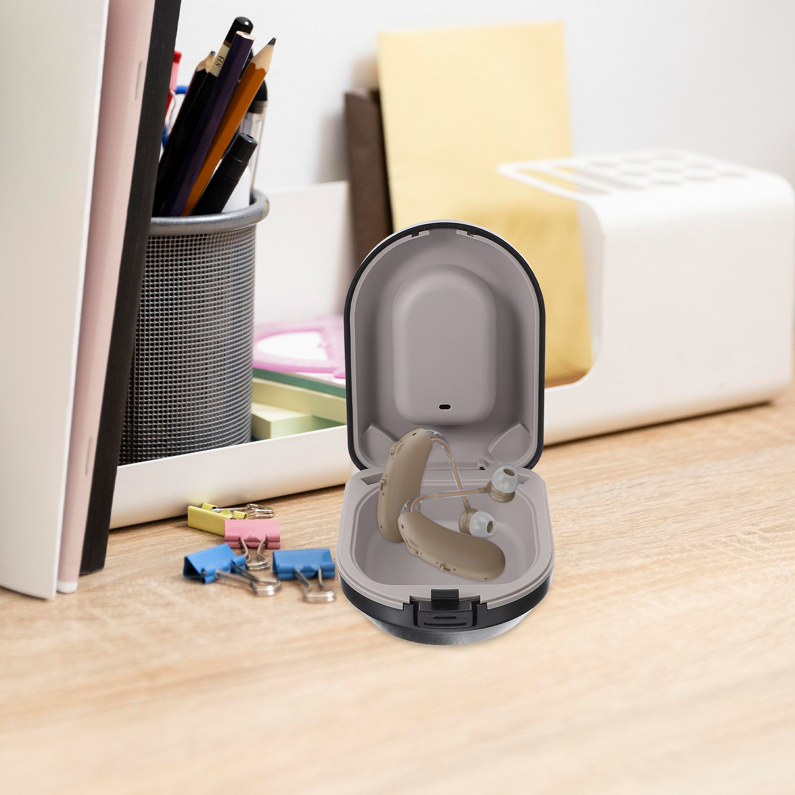Portable Hearing Aid Case Ligh - Travel Accessories Box ulasan dan harga