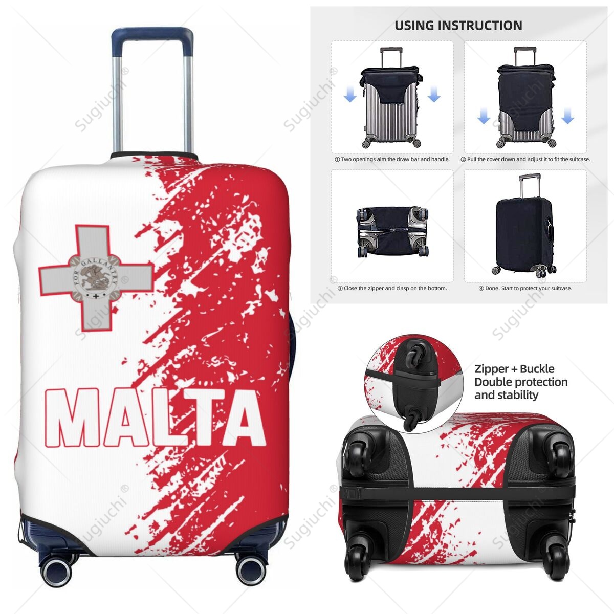 Malta Flag Luggage Cover Suitc - Travel Accessories Malta ulasan dan harga