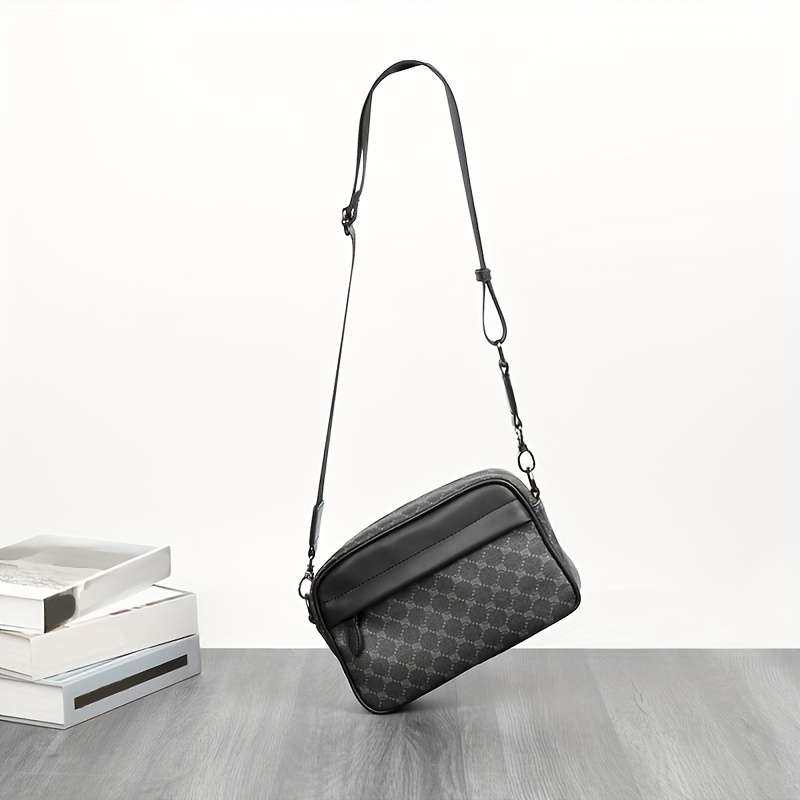 Men Classic Print PU Crossbody - Camera Bag Travel ulasan dan harga