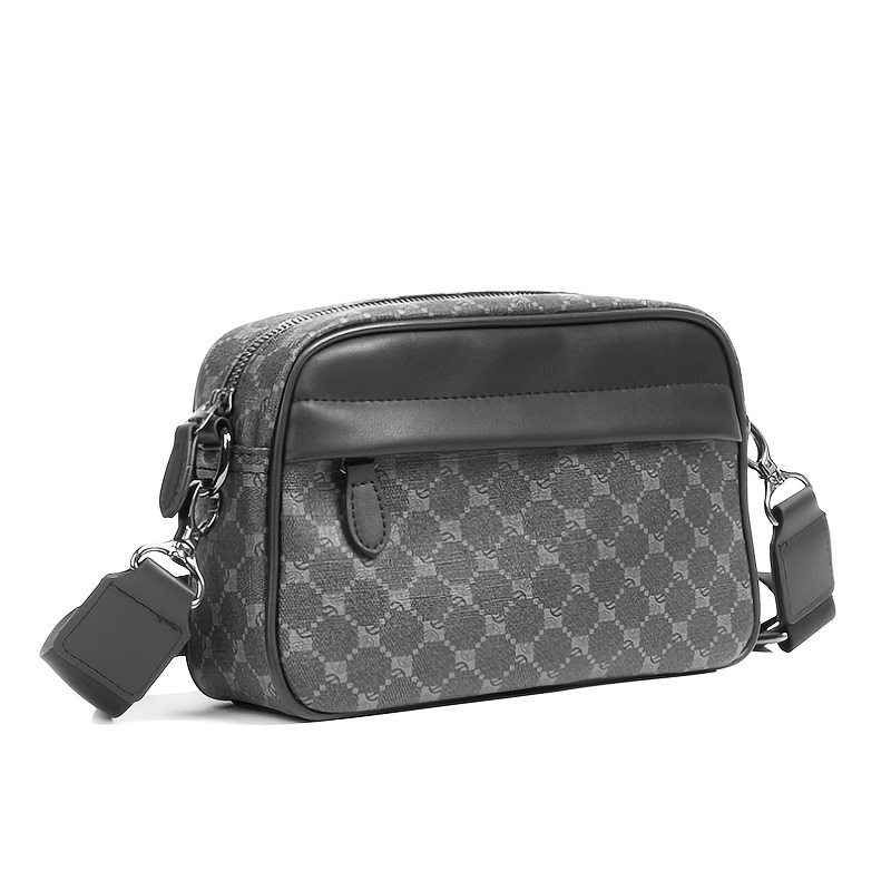 Men Classic Print PU Crossbody - Camera Bag Travel ulasan dan harga