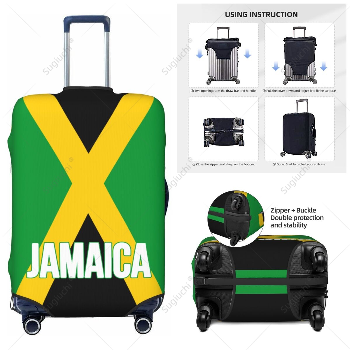 Jamaica Flag Luggage Cover Sui - Travel Accessories For Jamaica ulasan dan harga