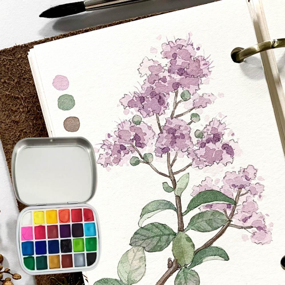 Portable 12/24 Grids Watercolo - Travel Accessories Box ulasan dan harga