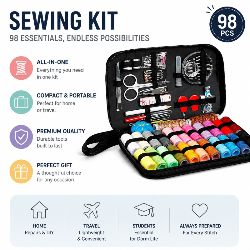 68/98PCS Sewing Accessories To - Travel Accessories Set ulasan dan harga