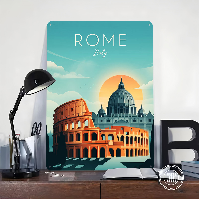 Rome Travel Metal Poster Perfe - Travel Accessories Rome ulasan dan harga