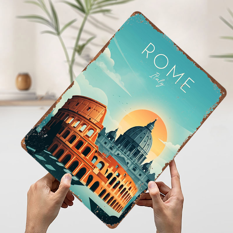 Rome Travel Metal Poster Perfe - Travel Accessories Rome ulasan dan harga